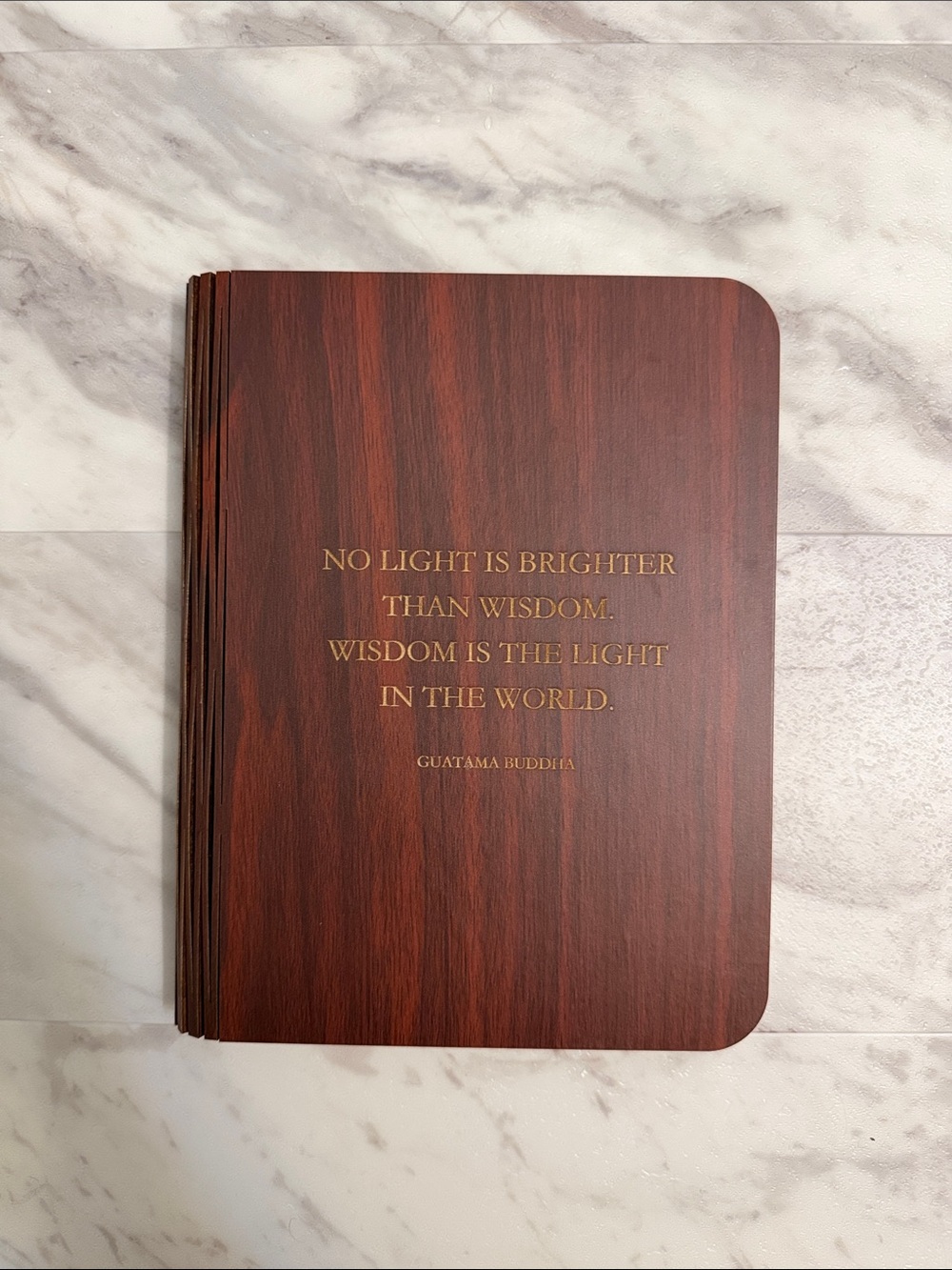 Barnes & Noble Book Light with Gold Quote – Brown
